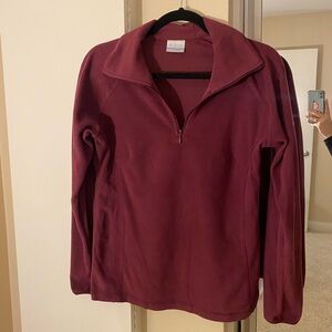 Columbia Women’s Pullover Half Zip fleece in burgundy